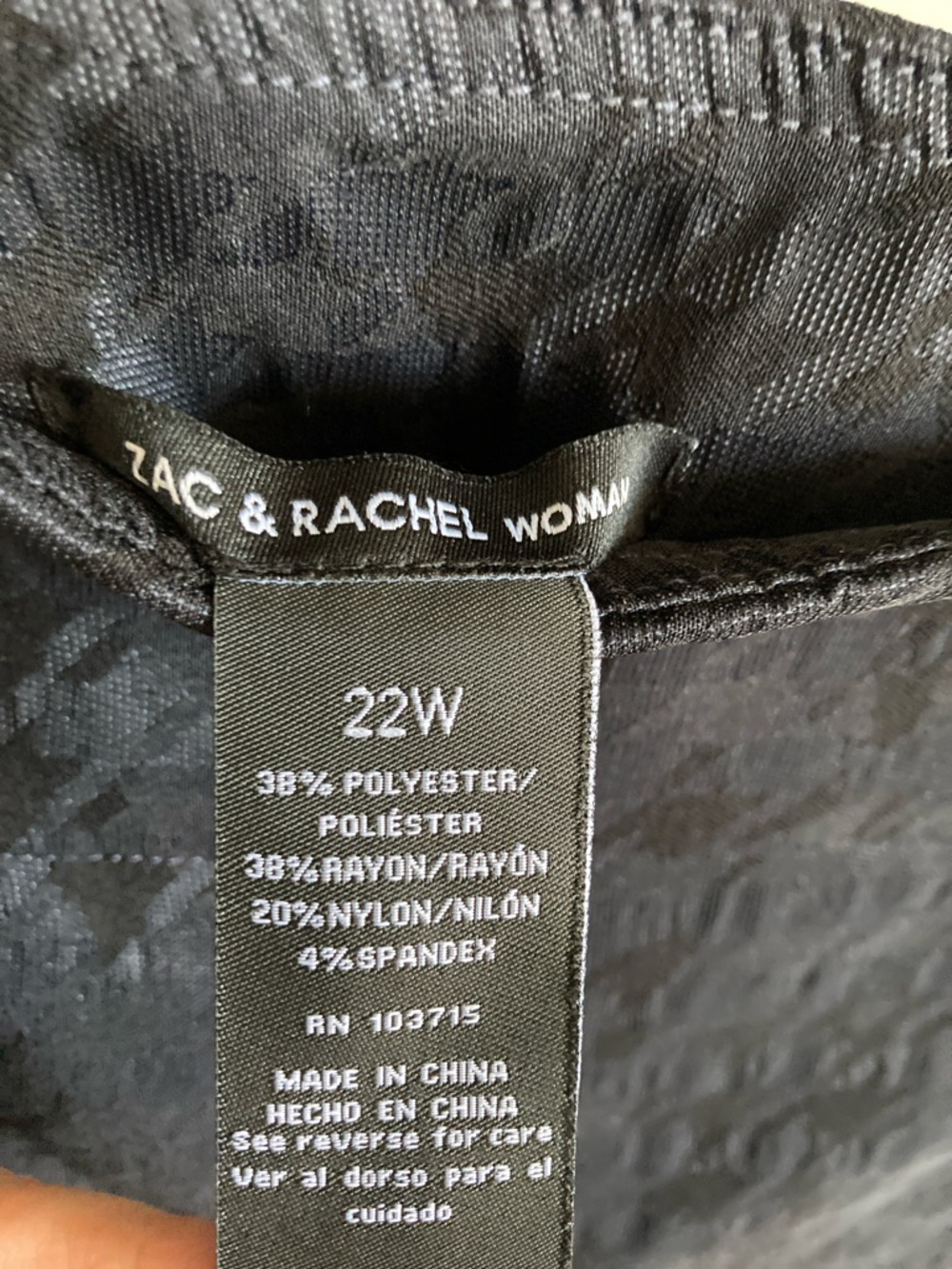 Zac & Rachel pull on pant navy blue & black print office 27 in inseam 22W - Picture 11 of 17
